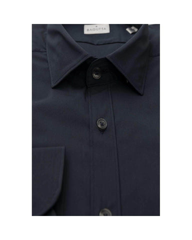 Bagutta Blue/Black/Light Blue Men's Cotton Shirt