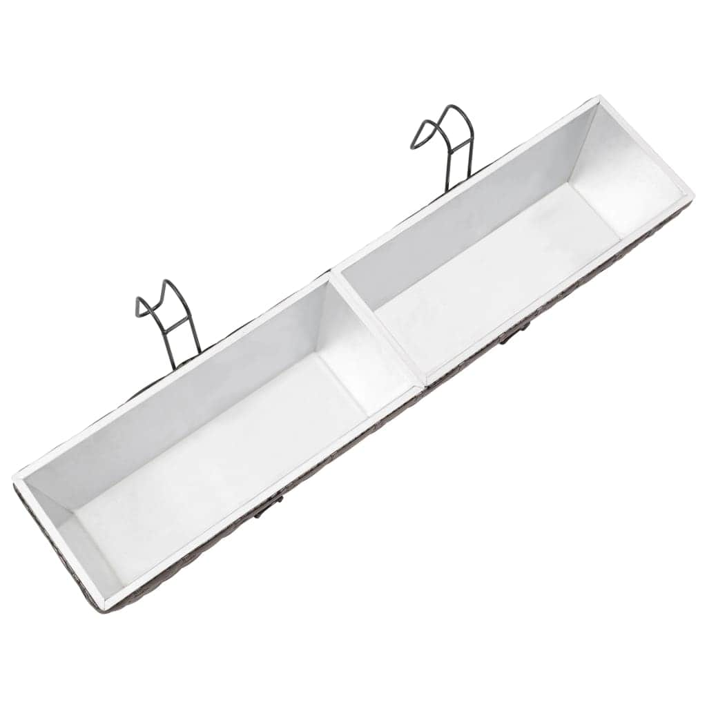 Balcony Planters 2 pcs 80 cm Grey Poly Rattan