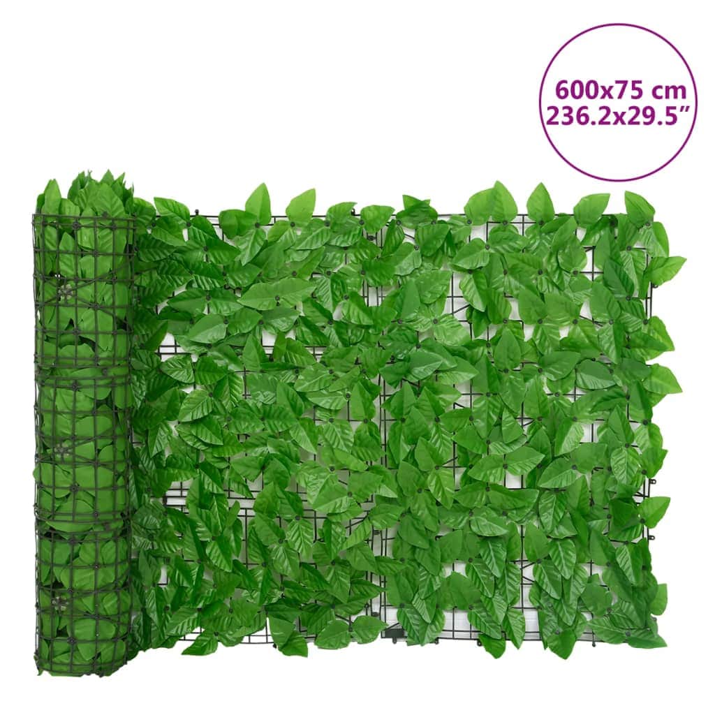 Balcony Privacy Screen with Green Leaves Stylish