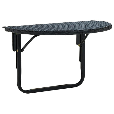 Balcony Table  Black Poly Rattan