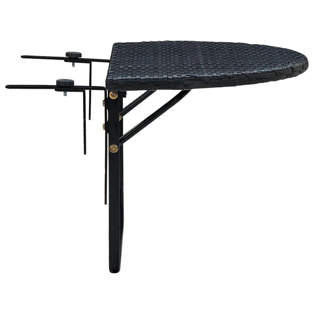 Balcony Table  Black Poly Rattan