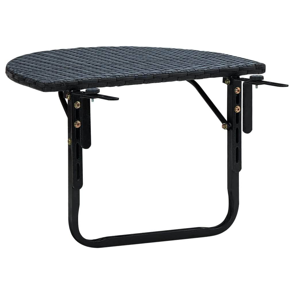 Balcony Table  Black Poly Rattan