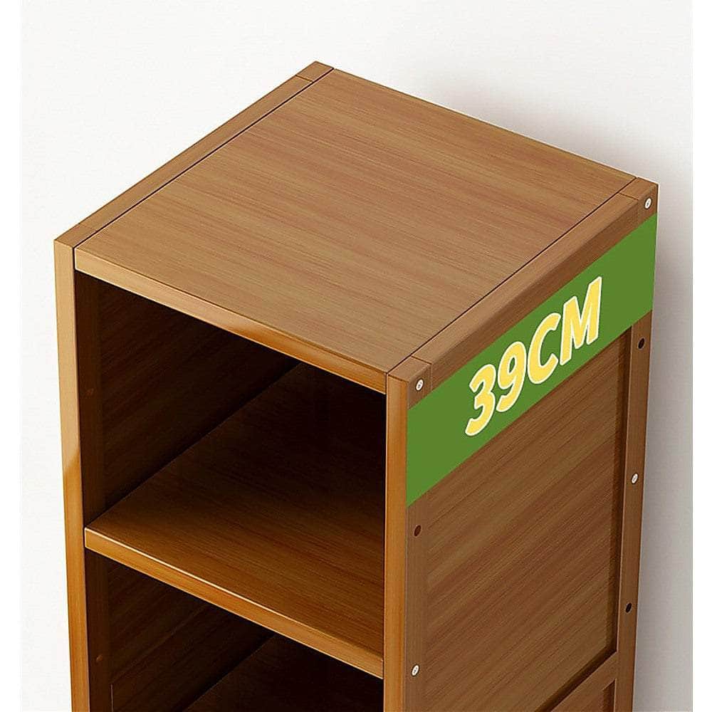 Bamboo Adjustable Shelf Bookcase Livingroom Bedroom Storage Rack