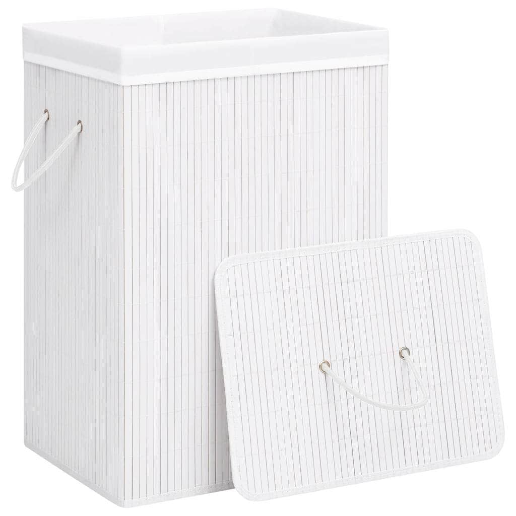 Bamboo Laundry Basket - White