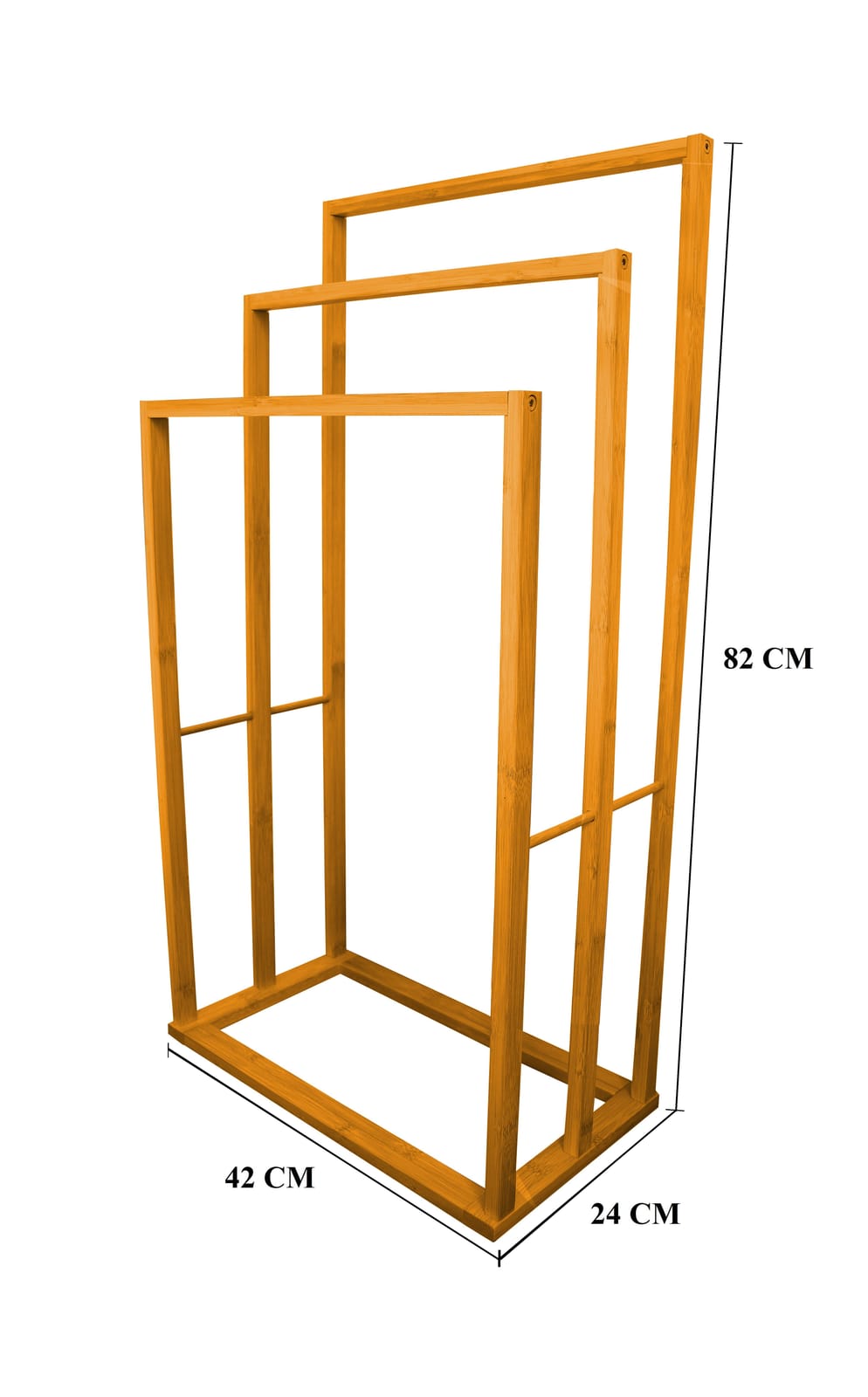 Bamboo finish - Bamboo Towel Bar Holder Rack 3-Tier Freestanding - photo 12