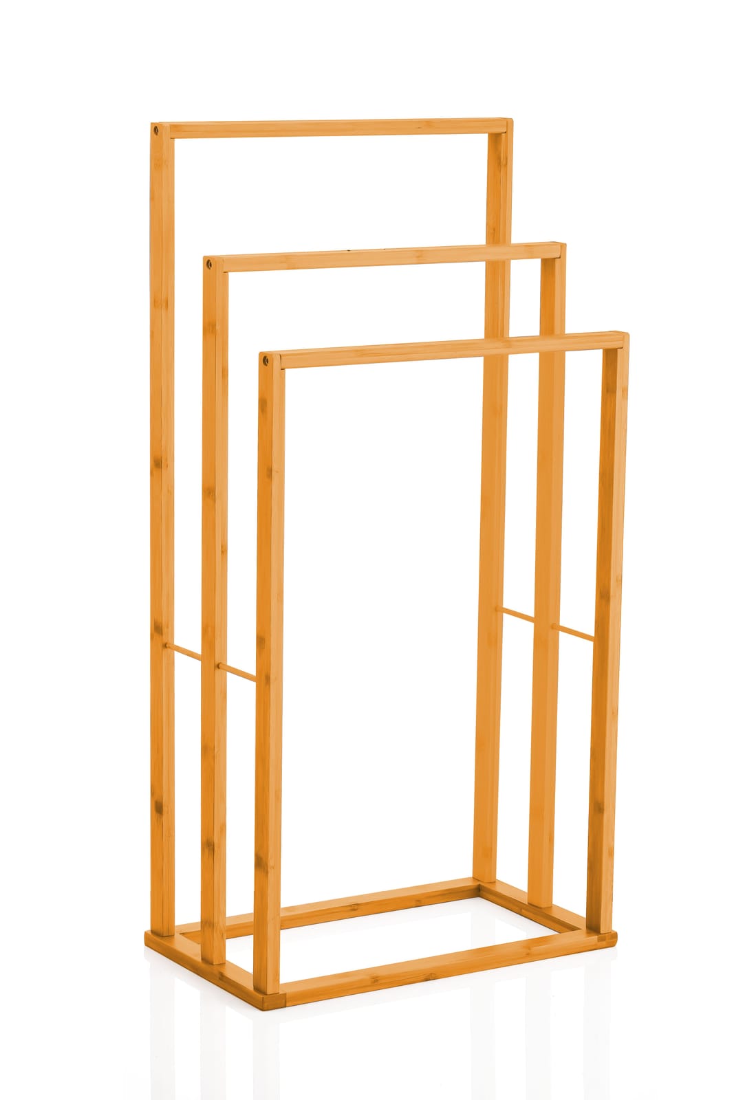 Bamboo Towel Bar Holder Rack 3-Tier Freestanding - Bamboo finish