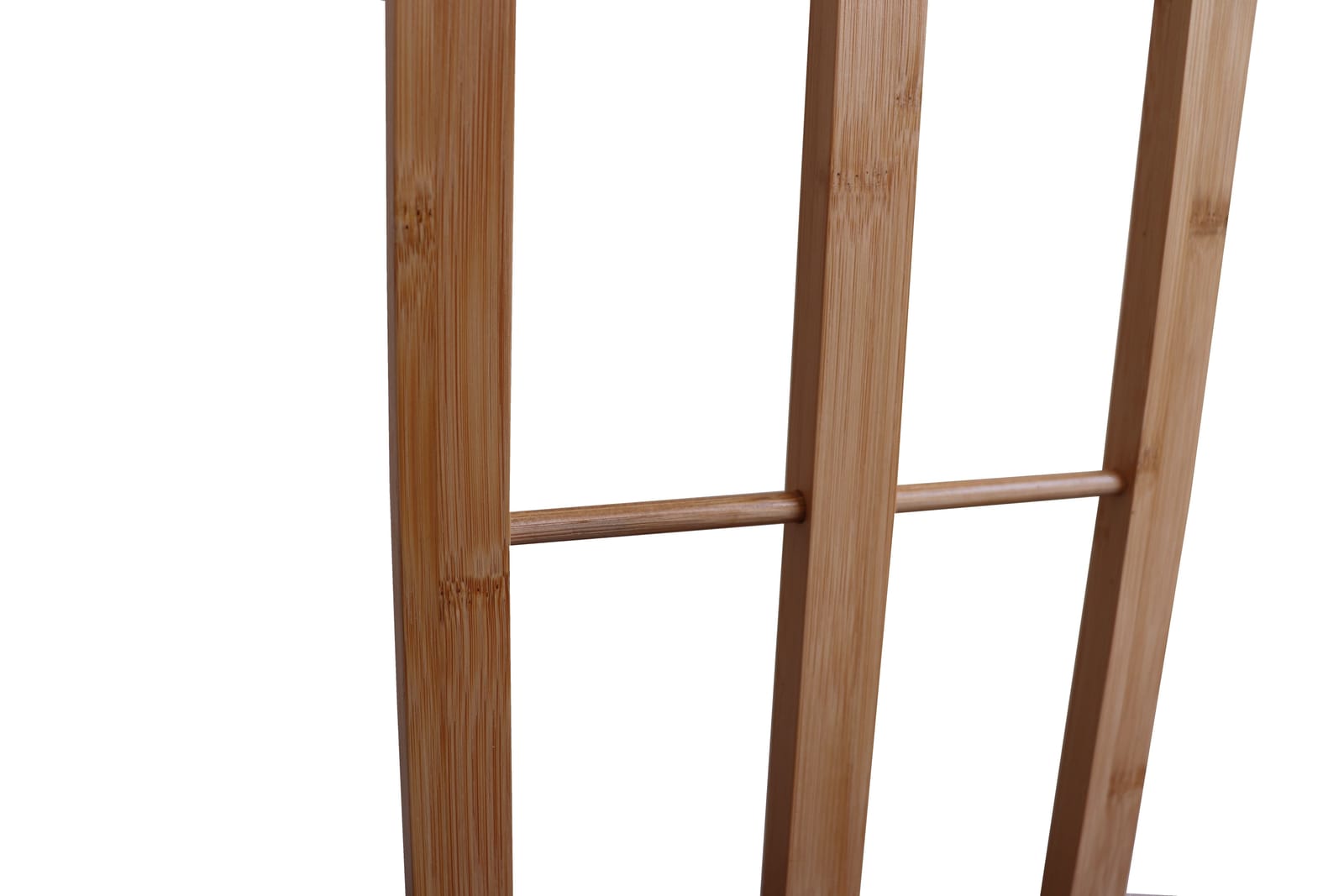Bamboo Towel Bar Metal Holder Rack 3-Tier Freestanding, Bamboo finish