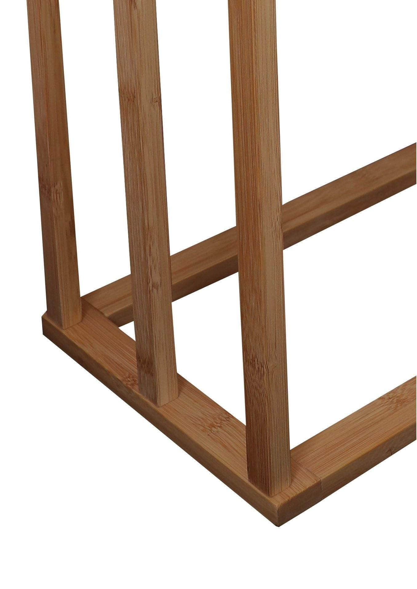 Bamboo Towel Bar Holder Rack 3 Tier Freestanding for Bathroom and Bedroom