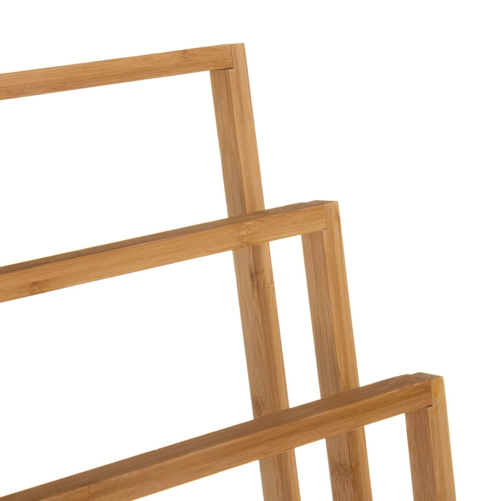 Bamboo Towel Bar Holder Rack 3 Tier Freestanding for Bathroom and Bedroom
