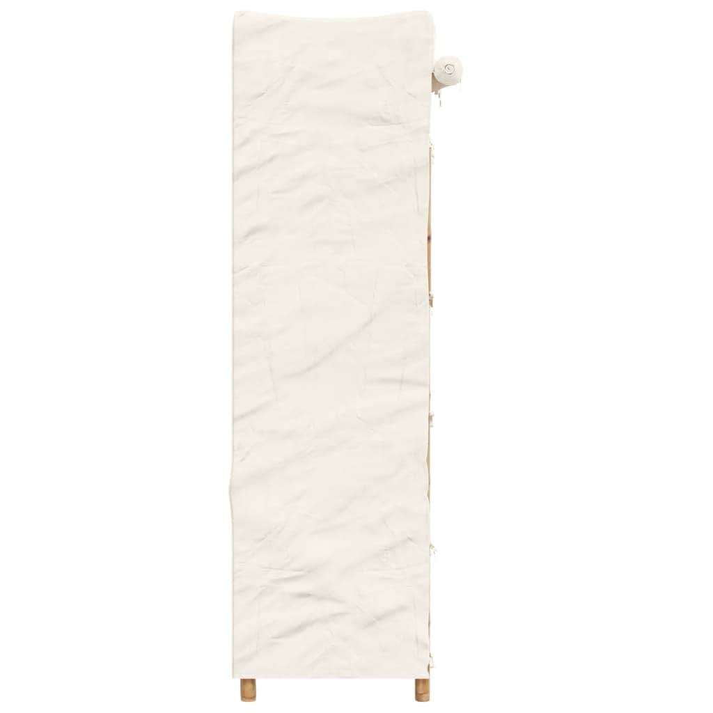Bamboo Wardrobe Cabinet with Hanging Rail Shelf Freestanding Clothes Storage