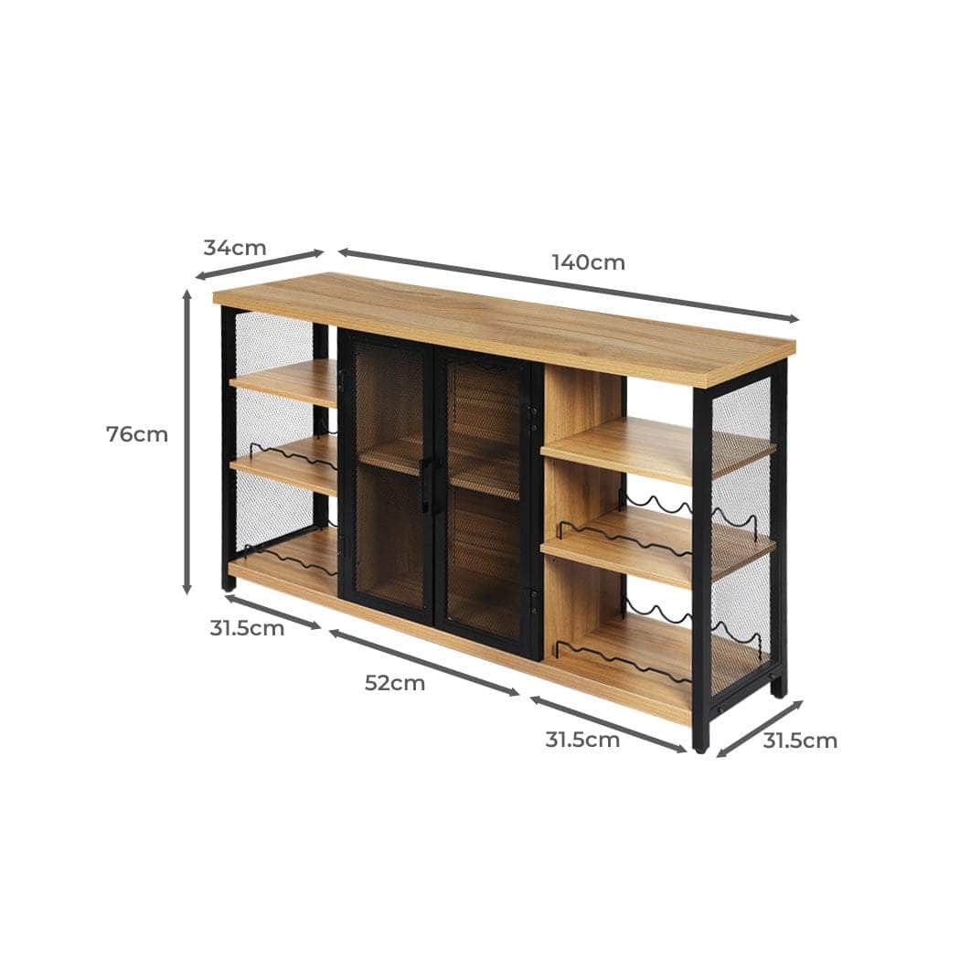 Bar Cabinet Buffet Sideboard Oak