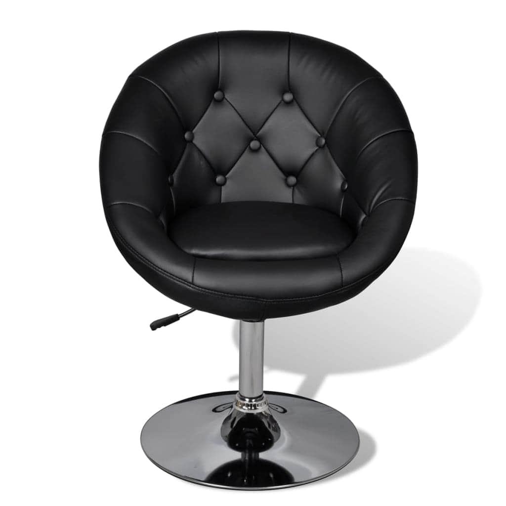 Bar Chairs 2 pcs Black Leather