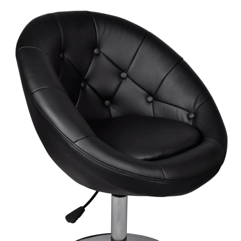 Bar Chairs 2 pcs Black Leather