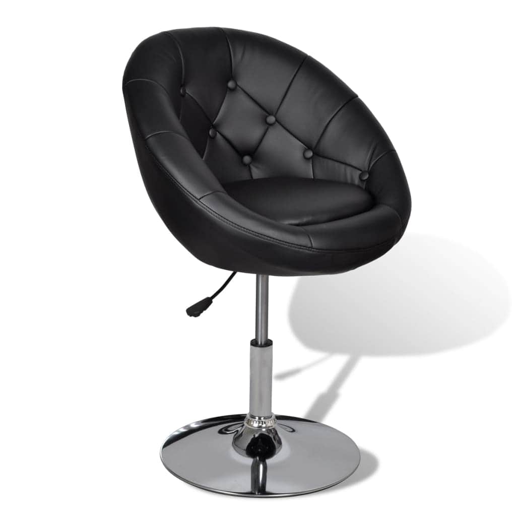 Bar Chairs 2 pcs Black Leather
