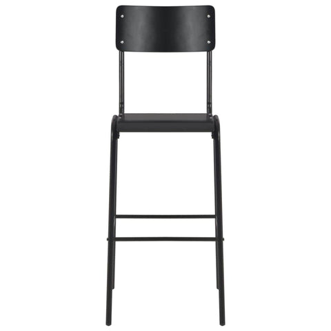 Bar Chairs 2 pcs Black Solid Plywood Steel