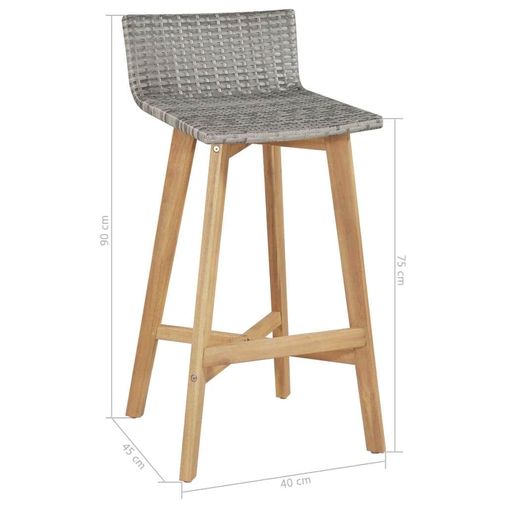 Bar Chairs 2 pcs Solid Acacia Wood - Simple deals