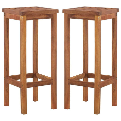 Bar Chairs 2 pcs Solid Acacia Wood