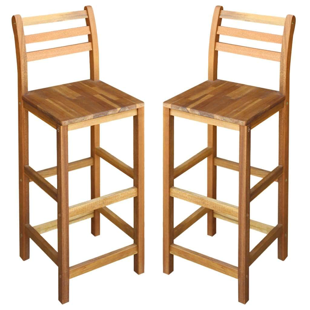 Bar Chairs 2 pcs Solid Acacia Wood - Simple deals