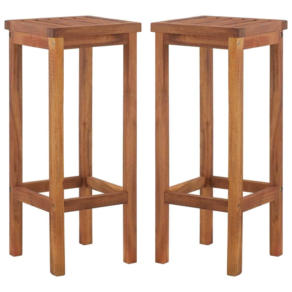 Bar Chairs 2 pcs Solid Acacia Wood - Simple deals