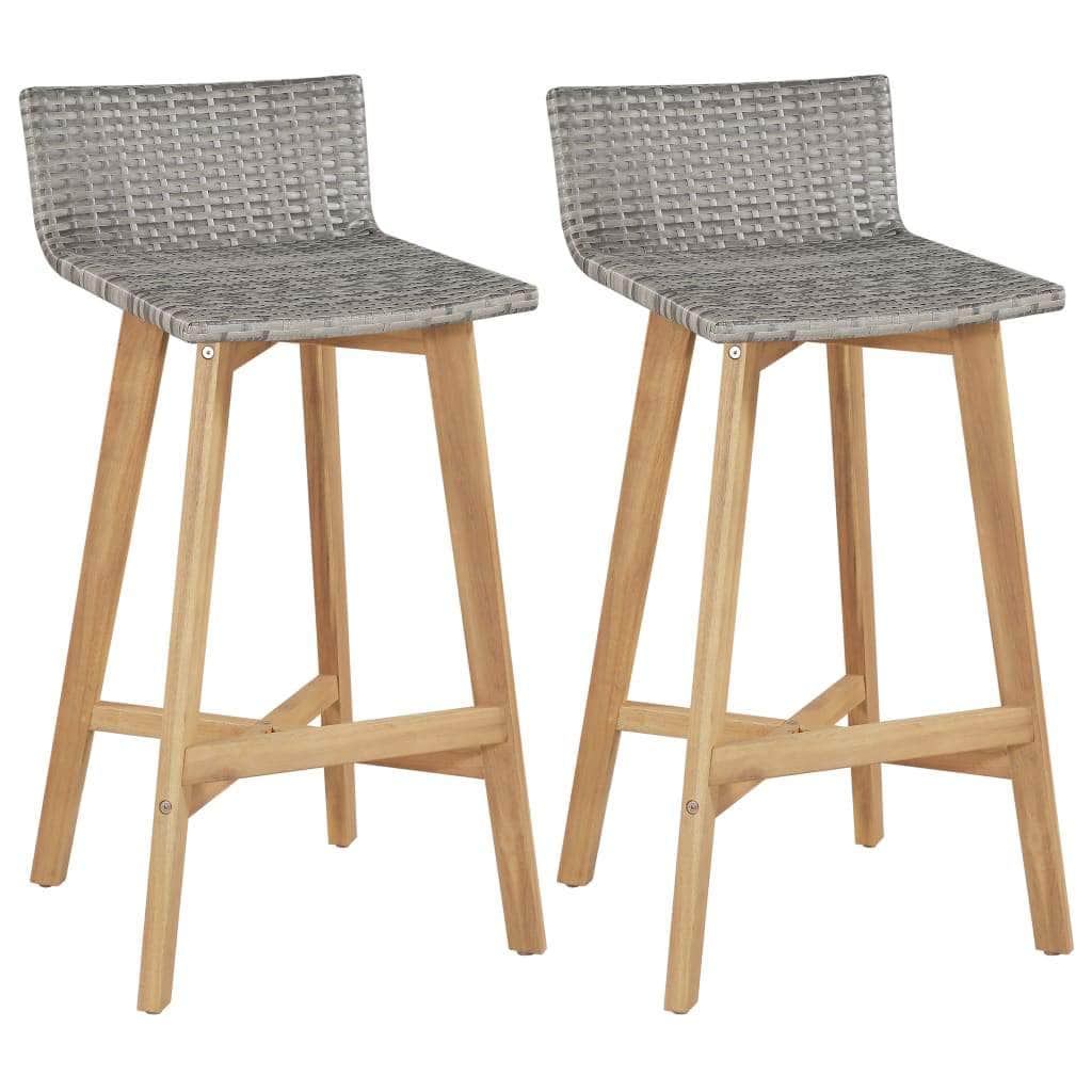 Bar Chairs 2 pcs Solid Acacia Wood - Simple deals
