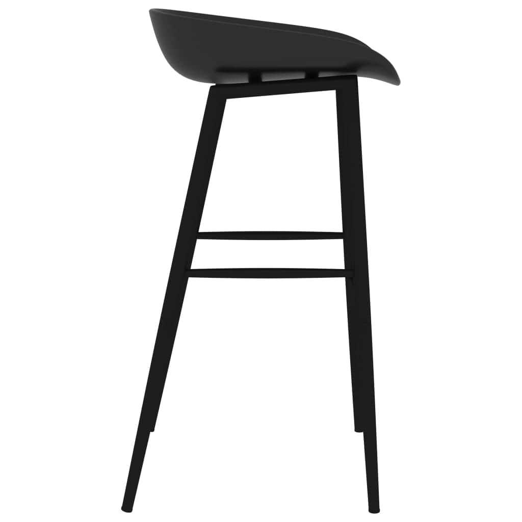 Table & Bar Stools - Bar Chairs 4 pcs Black