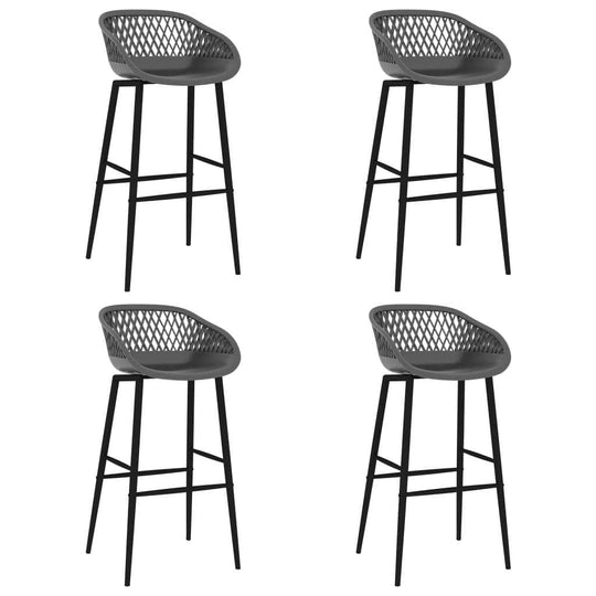 Bar Chairs 4 pcs Grey - Table & Bar Stools