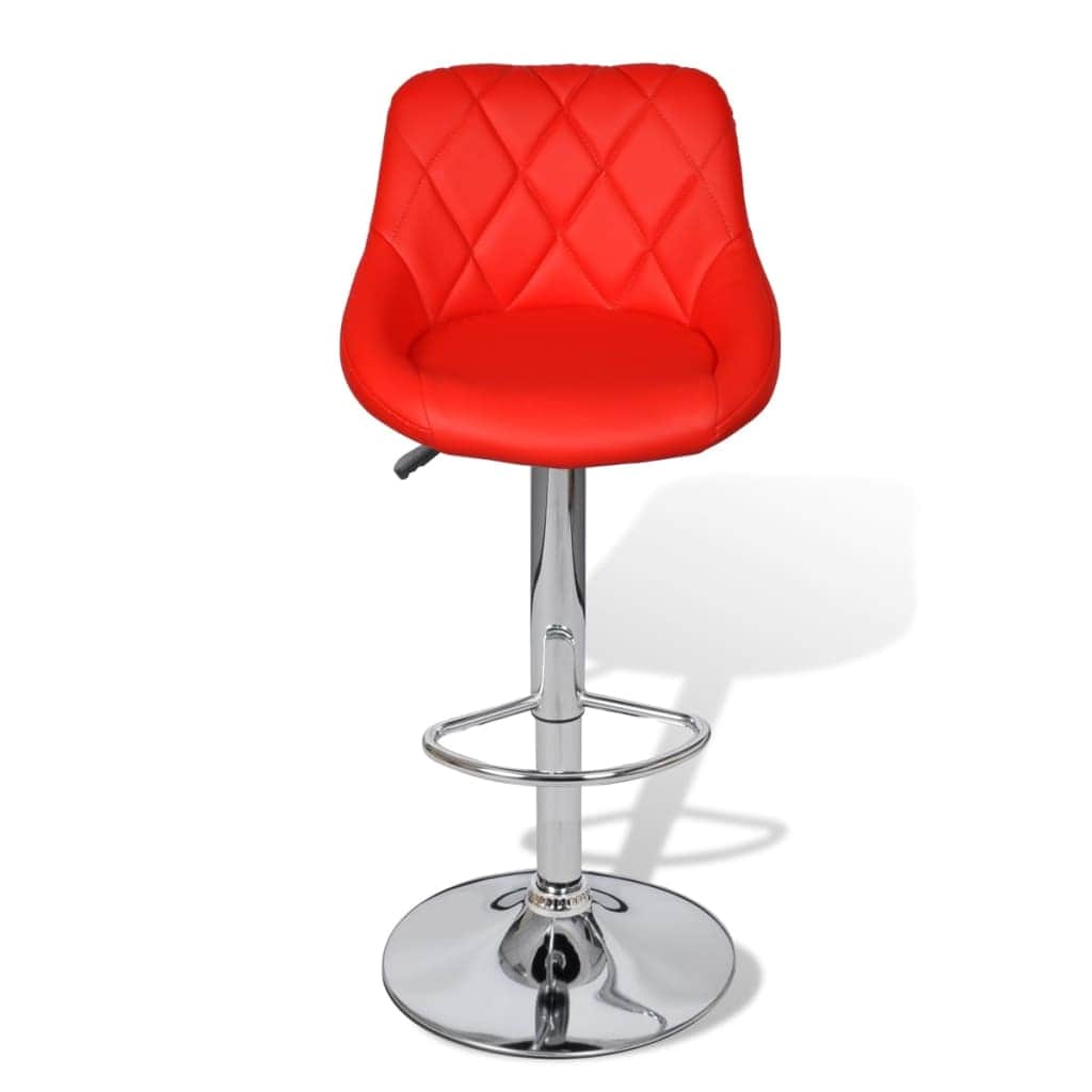 Bar Stools 2 pcs 'Red Faux Leather