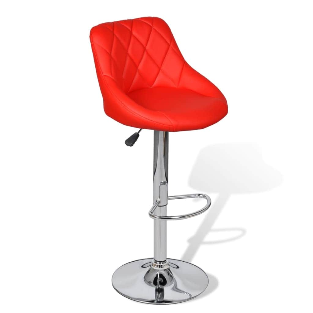 Bar Stools 2 pcs 'Red Faux Leather