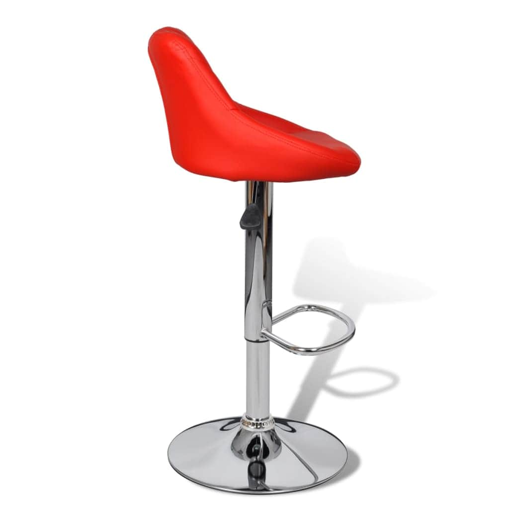 Bar Stools 2 pcs 'Red Faux Leather