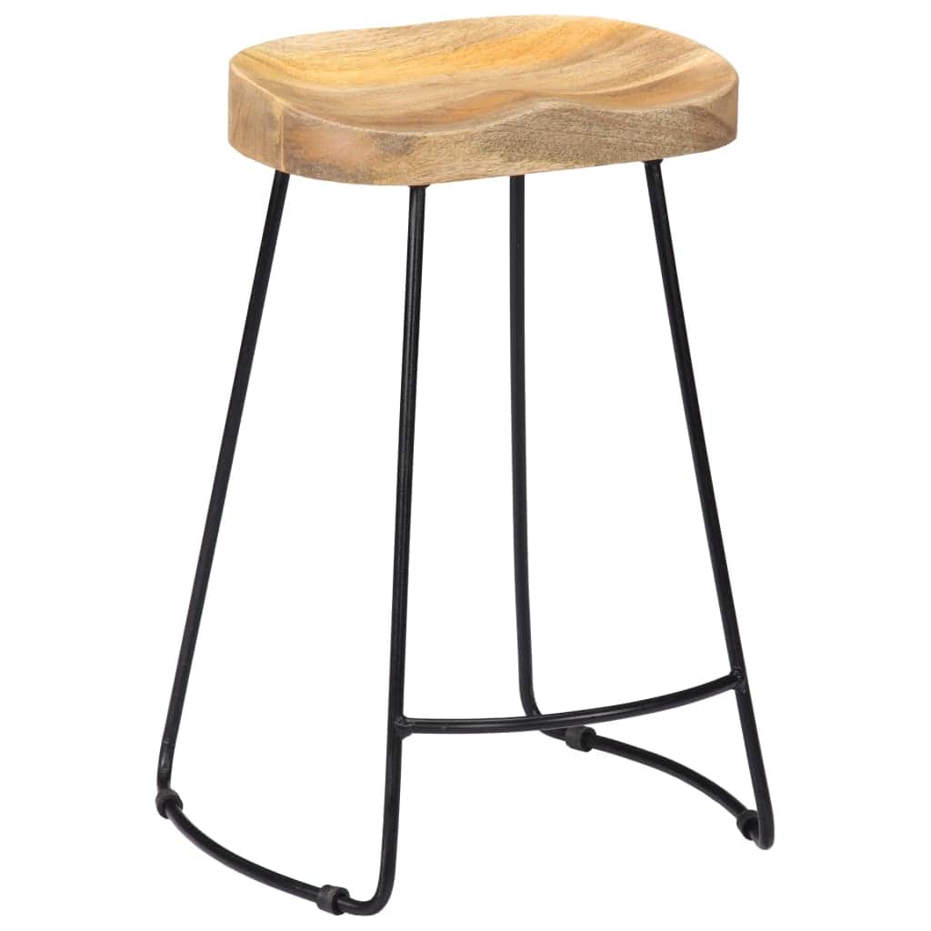 Bar Stools 2 Pcs Solid Wood Kitchen Counter Breakfast Seating