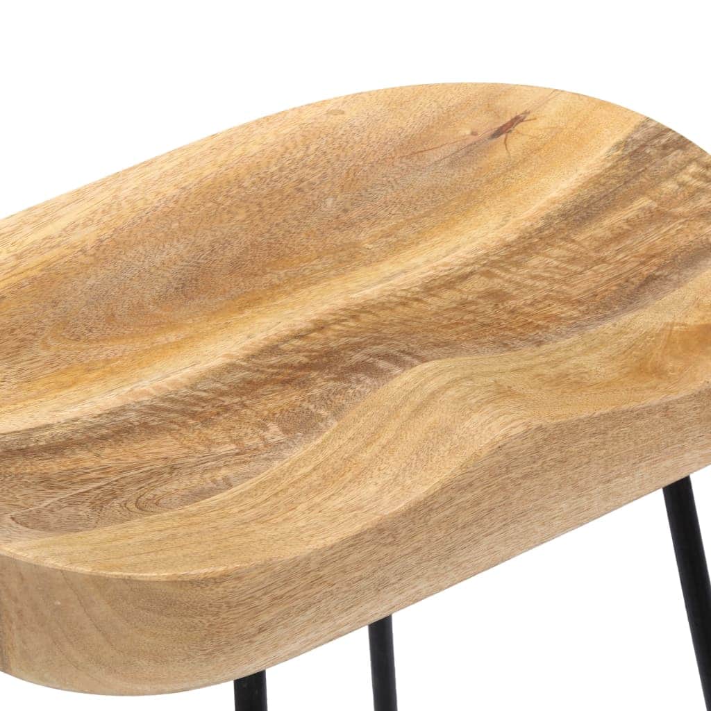 Bar Stools 2 Pcs Solid Wood Kitchen Counter Breakfast Seating