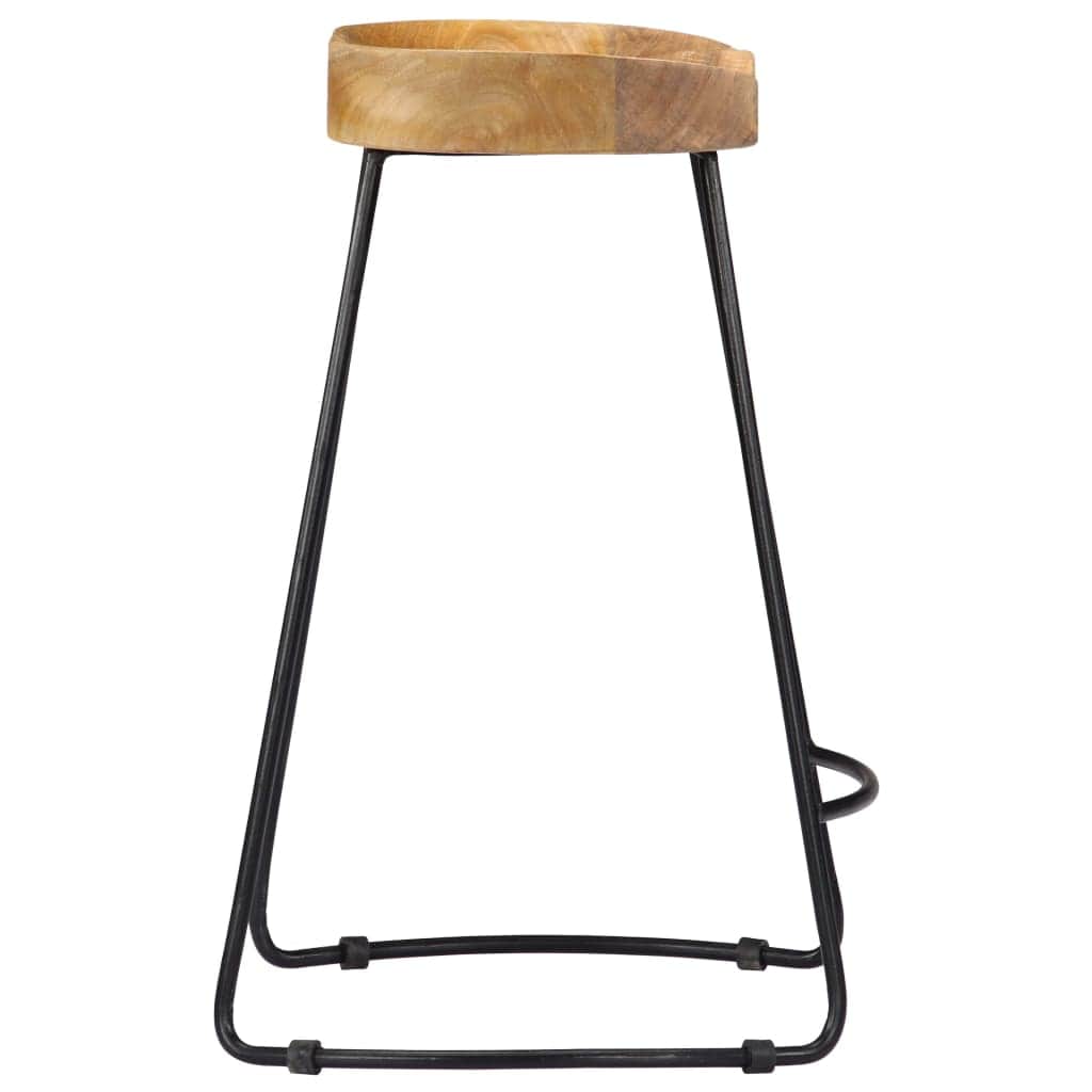 Bar Stools 2 Pcs Solid Wood Kitchen Counter Breakfast Seating