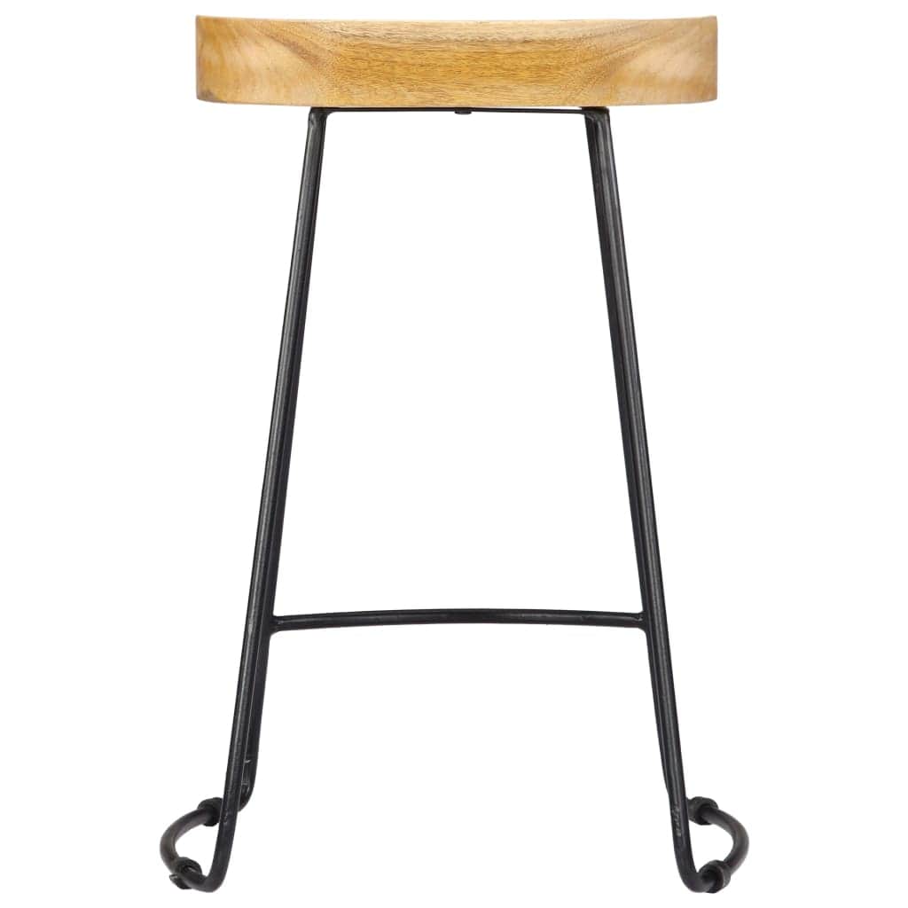 Bar Stools 2 Pcs Solid Wood Kitchen Counter Breakfast Seating