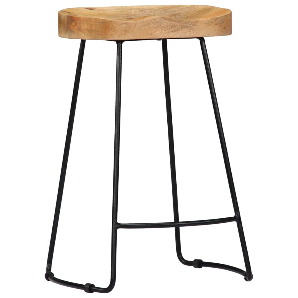 Bar Stools 2 Pcs Solid Wood Kitchen Counter Breakfast Seating