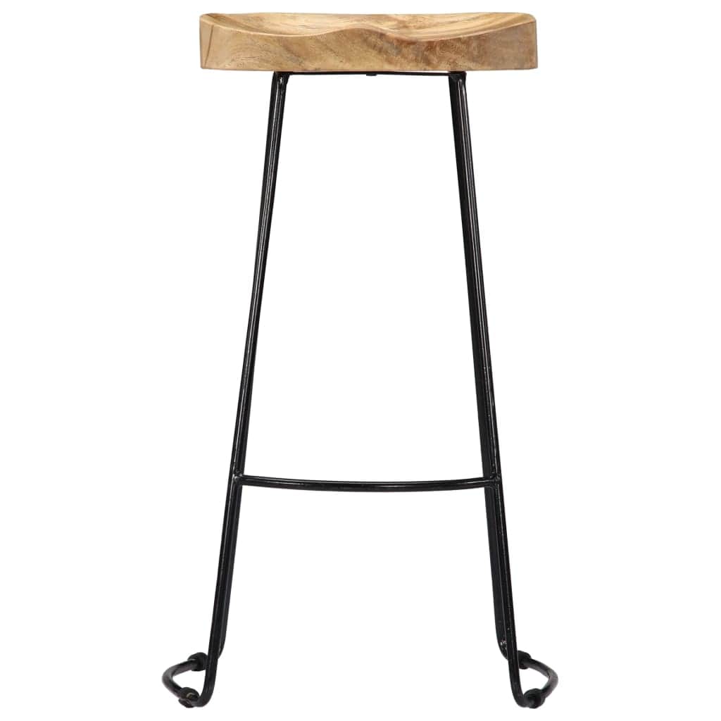 Bar Stools 2 Pcs Solid Wood Kitchen Counter Breakfast Seating