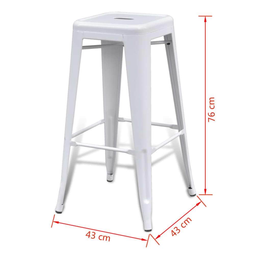 Bar Stools 2 pcs White Steel
