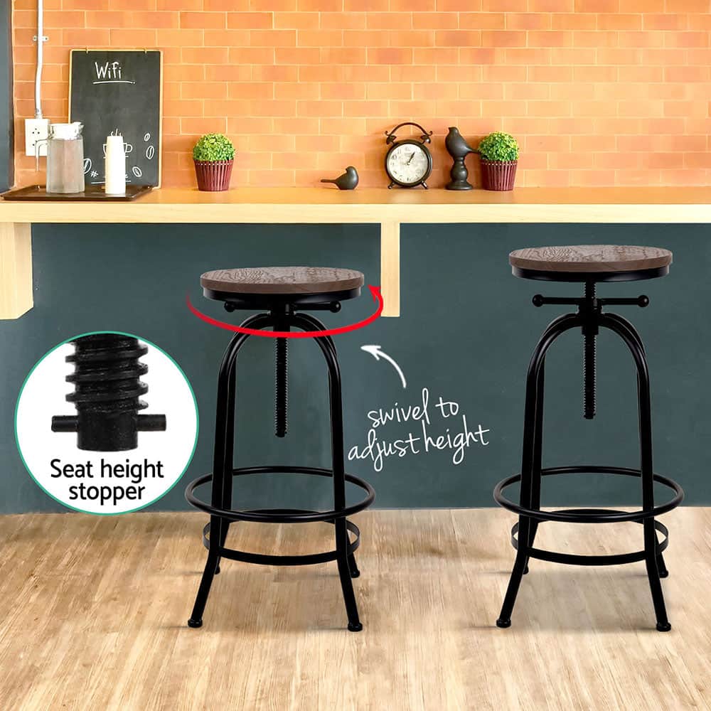 Bar Stools Adjustable Wood Chairs