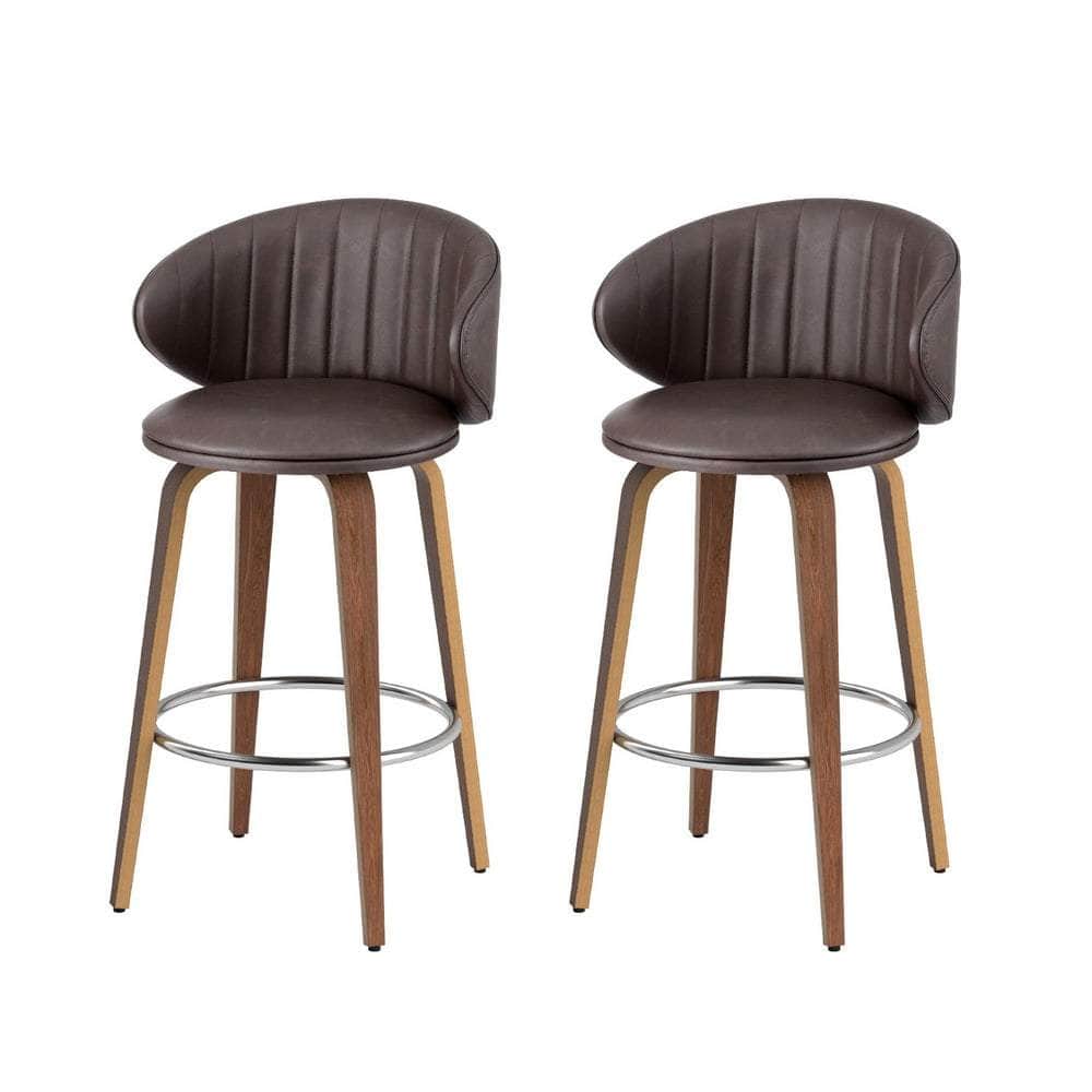 Bar Stools Dining Chairs Contoured Leather Wood Stool