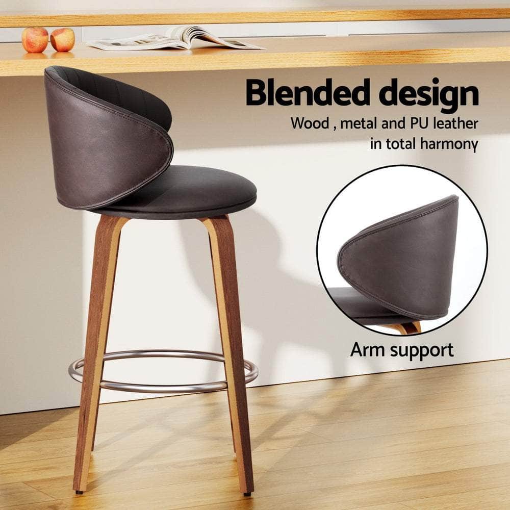 Bar Stools Dining Chairs Contoured Leather Wood Stool
