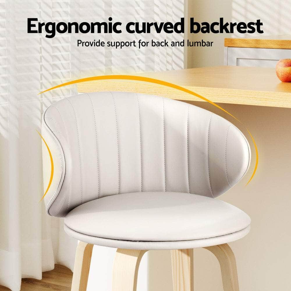 Bar Stools Dining Chairs Contoured Leather Wood Stool