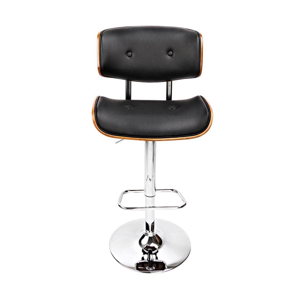 Bar Stools Gas Lift Leather Black