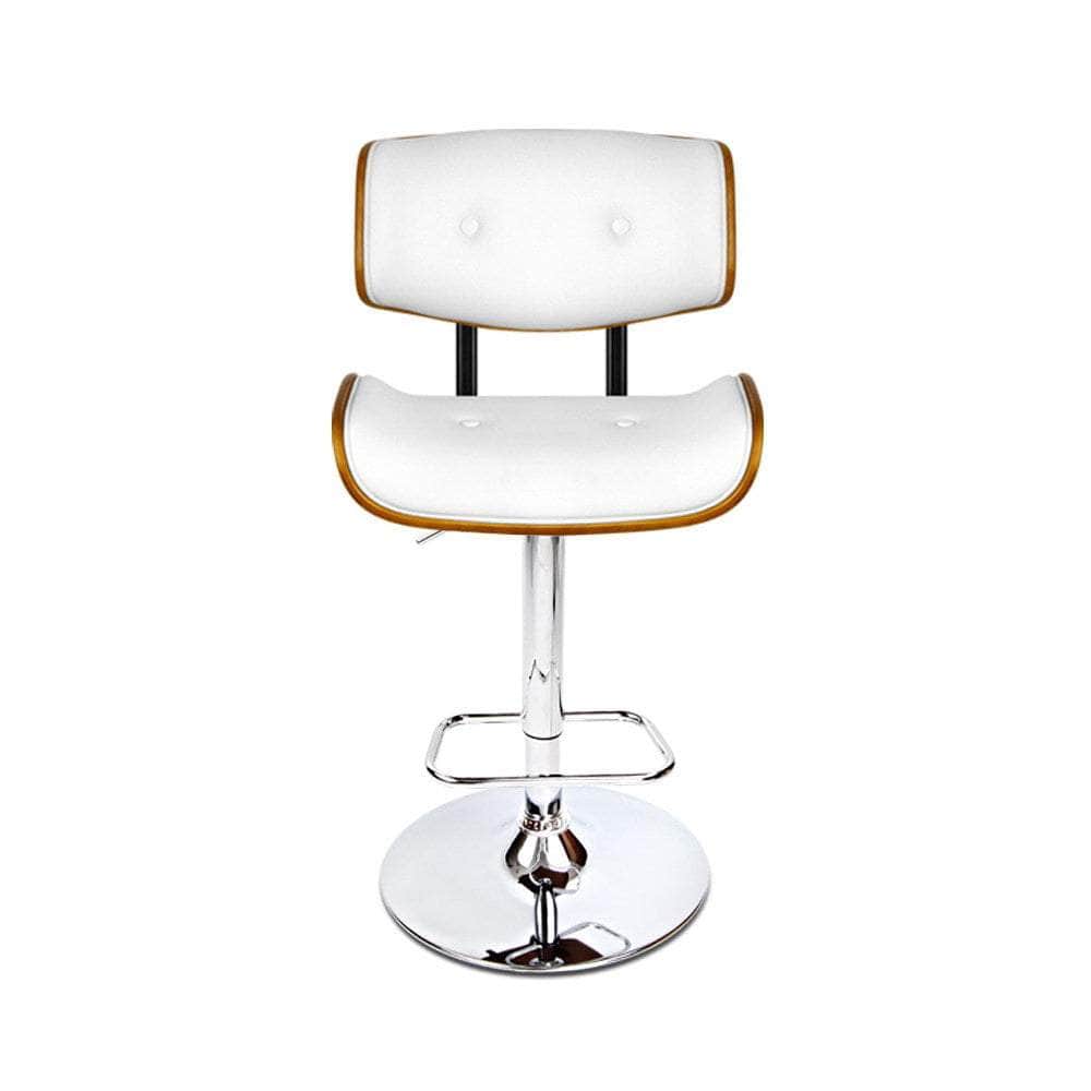 Bar Stools Gas Lift Leather White