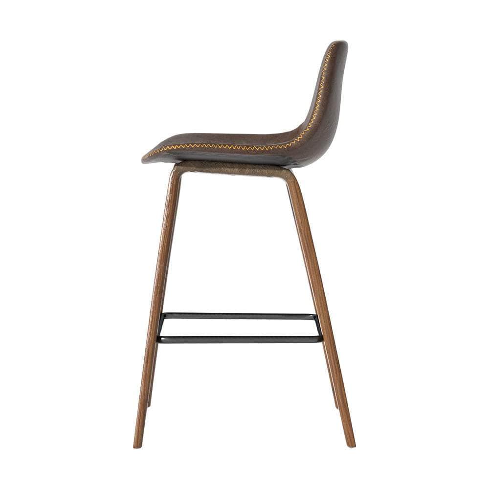 Bar Stools Kitchen Counter Barstools Leather Wooden Chairs X2