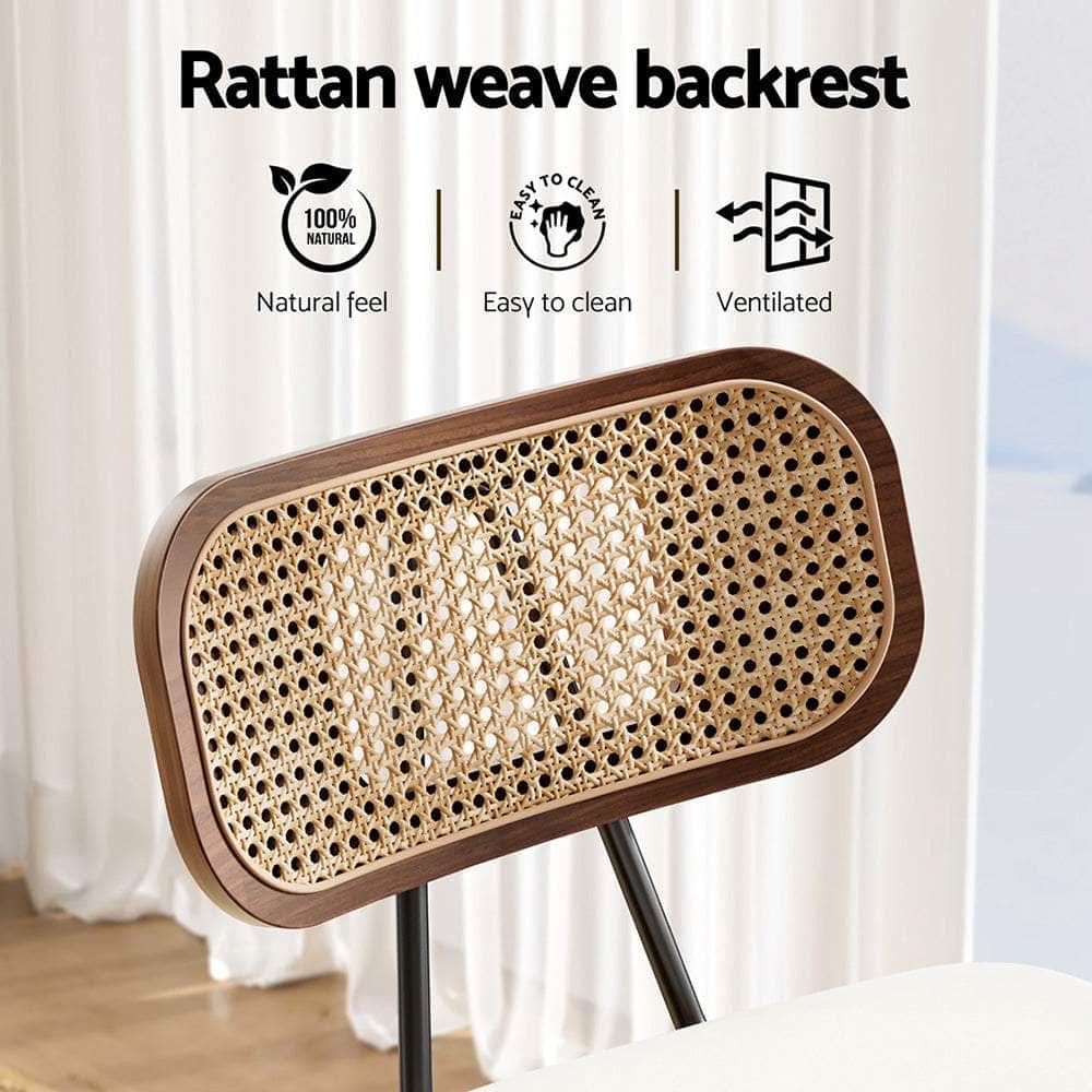 Bar Stools Kitchen Counter Rattan Chairs PU Leather Padding