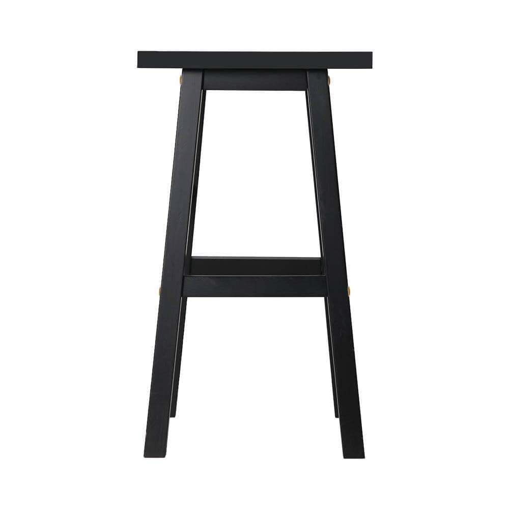 Bar Stools Kitchen Counter Stools Wooden Chairs Black X2