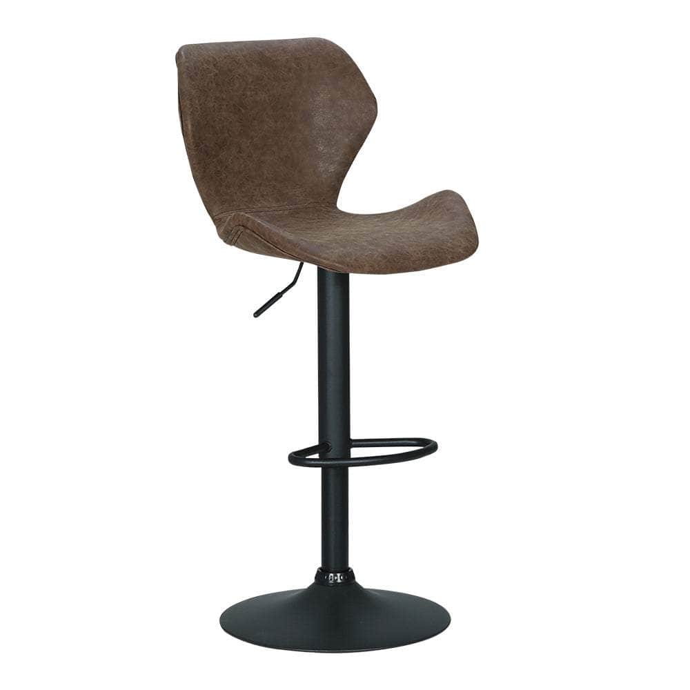 Bar Stools Kitchen Counter Swivel Gas Lift Vintage Chairs Brown X2