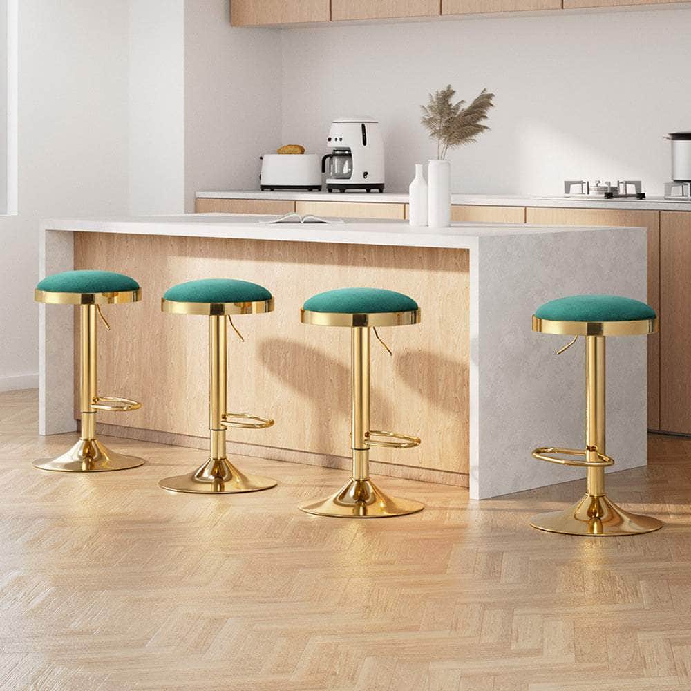 Bar Stools Kitchen Dining Chairs Velvet Padded Stool Green