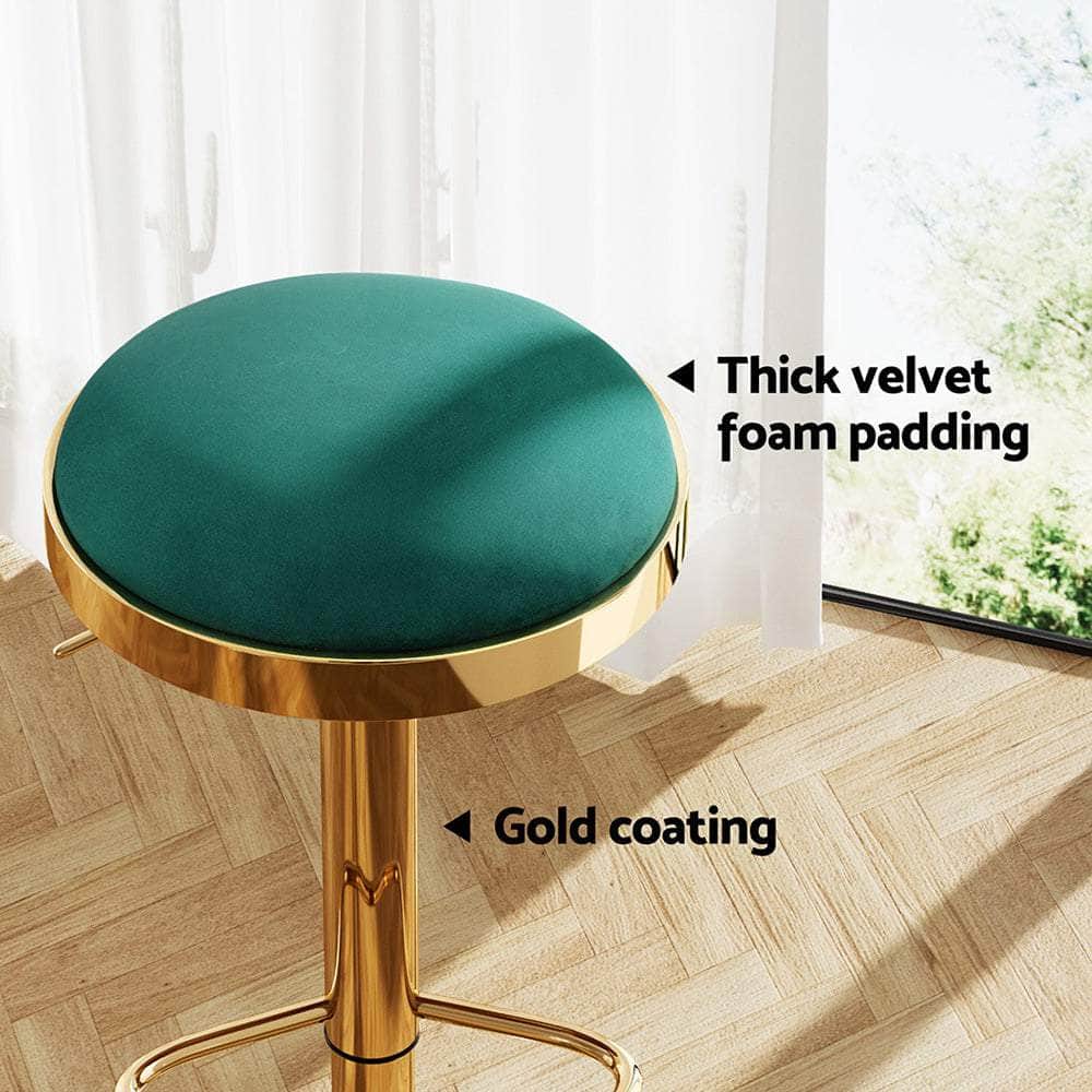 Bar Stools Kitchen Dining Chairs Velvet Padded Stool Green