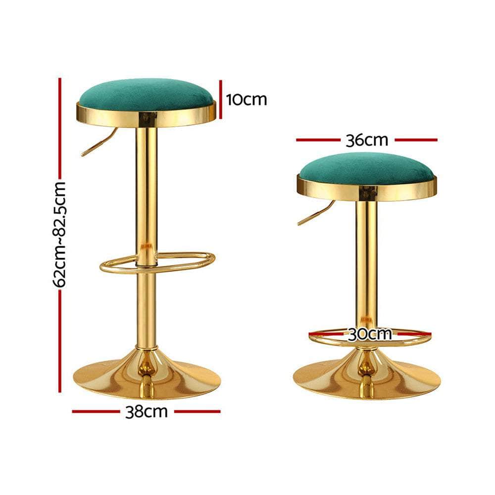 Bar Stools Kitchen Dining Chairs Velvet Padded Stool Green