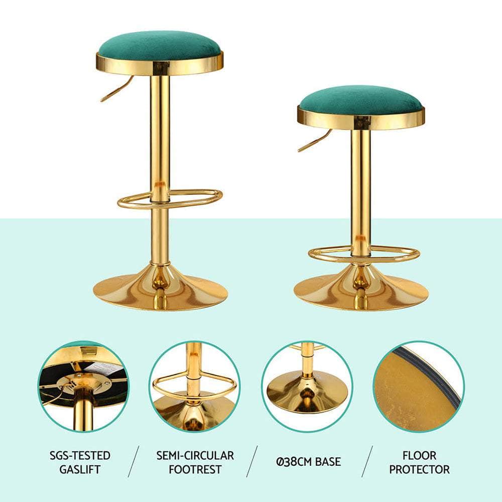 Bar Stools Kitchen Dining Chairs Velvet Padded Stool Green